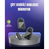 MiraLive Vlog Podcast ve Röportajlar Için Kablosuz Çift Yaka Mikrofon - 1 - Renkli