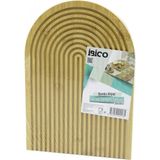 MiraLive Yarım Daire Çift Taraflı=düz - Kanallı Ahşap Bambu Sunum Tepsi 22X32CM (4887) - Renkli - 1