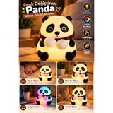 MiraLive Yatak Odası Çocuk Odası Için Renk Değiştiren Panda Silikon Gece Lambası - 1 - Çok Renkli