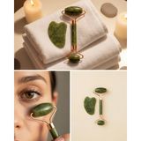 MiraLive Yeşim Taşı Yüz Bakım Seti Çift Başlıklı Roller ve Gua Sha