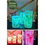 MiraLive Yılbaşı Noel Temalı 3 Lü Set LED Gerçek Mum Kumandalı 9 Renk Yanabilme ve Animasyonlu Büyük Boy - Renkli