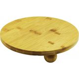 MiraLive Yuvarlak 24.5cm 3 Mini Top Ayaklı Ahşap Bambu Sunum Tepsisi - Mini Sofra (K95) - Renkli - standart