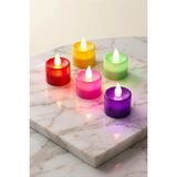 MiraLive Yuvarlak Şekilli Işıklı Mum 4 cm - Renkli - 1