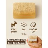 Miraluni Doğal Keçi Sütü ve Bal Lifli Sabun 100 gr | El Yapımı, Nemlendirici ve Peeling Etkili - Seçenek