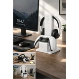 Miralux 2’si 1 Arada Kulaklık Standı ve Oyun Kolu Tutucu – Ps5 & Xbox Uyumlu, Beyaz 23 cm Gaming
