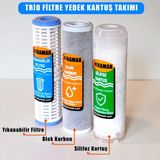 Miramak 3'lü Silifoz+Aktif Karbon+Yıkanabilir Yedek Filtresi