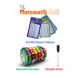 miranino 3'lü Matematik Sevdiren Set ( Yaz Sil Çarpım Tablosu, Sayılar Sihirli Zeka Küpü, Silinebilir Kalem)
