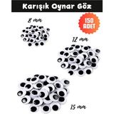miranino Karışık Oynar Göz 150 Adet (8mm 12mm 15mm)