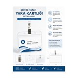 miranino Metal Askılı Su Geçirmez Şeffaf Yaka Kartlığı Yatay Kart Koruyucu Kılıf