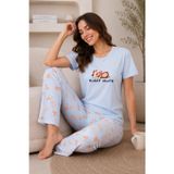 Mirano 4101 Desenli Kısa Kollu Pamuklu Kadın Pijama Takımı