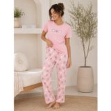Mirano 4102 Yıldız Desenli Kısa Kollu Pamuklu Kadın Pijama Takımı