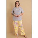 Mirano 4500 Kısa Kollu Çiçekli Süprem Kumaş Büyük Beden Kadın Pijama Takımı