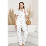 Mirano 6864 Kısa Kollu Süprem Kumaş Düğmeli Kadın Pijama Takımı