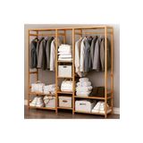 Mirapet Mira Ahşap - Açık Gardırop, Elbise Askılığı / Ortadan - 2 Raflı