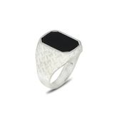 Mirari Jewelry Oniks Taşlı Örgü Desenli Erkek Yüzük | Premium 0,40 Mikron Gümüş Kaplama