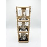 Mira's Coffee 3x 100 ml Çift Cidarlı Espresso Türk Kahvesi Cortado Bardağı ve Dekoratif Stant Seti - 4'lü Set - Beyaz
