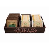 Mira's Coffee POŞET ÇAY SAKLAMA KUTUSU AHŞAP KARIŞIMLI (Düzenleyici / Organizer) EV VE OFİS İÇİN 101mm x 208mm x 50mm ölçülerinde 45 poşet