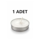Miras Home 1 Adet Tealight Beyaz Mum, Parti, Kutlama, Kına, Düğün Gibi Özel Günler Için 1 Adet Kokusuz Mum