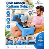 Miras Home Katlanabilir Laptop Sehpası, Aktivite Masası, Hobi Sehpası (Laptop, Kahvaltı, Ders Çalışma Masası) - Mavi