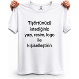 Miras Home Kişiye Özel Baskılı Beyaz Tişört (Fotoğraf ve Yazı Seçenekleriyle Kendin Tasarla) - 2XL