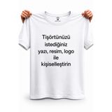 Miras Home Kişiye Özel Baskılı Beyaz Tişört (Fotoğraf ve Yazı Seçenekleriyle Kendin Tasarla)