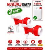Mirasell 5 Litre Ipa Izopropil Alkol, Su, Antifiriz Bidonu Musluklu Kapak (2 Adet), Sızdırmaz ve Düzenli Akış (Sadece Musluklu Kapak)