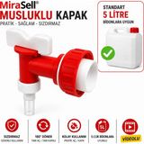 Mirasell 5 litre İPA İzopropil Alkol, Su, Antifiriz Bidonu MUSLUKLU KAPAK, Sızdırmaz ve Düzenli Akış (Sadece Musluklu Kapak)