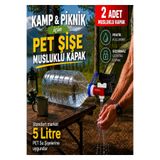 mirasell 5 Litre Pet Şişe katlanır MUSLUKLU SU BİDONU KAPAĞI (2 ADET) , Kampta ,Karavanda , Piknikte çok pratik kullanım. Outdoor Akordiyon Su bidonuna dönüştürün.