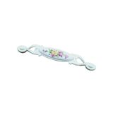 Miray 128 mm Metal beyaz Kasa Beyaz SARI GÜL Desenli / 5 ADET