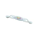 Miray 128 mm Metal Krem Kasa Beyaz Sarı Gül Desenli / 5 Adet