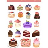 Miray Craft 1 Adet Tatlı Temalı Sticker Sayfası (12×17 Cm) - -- - 12x17cm