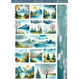Miray Craft 1 Sayfa Doğa Temalı 12*17 cm Sticker /scrapbook, Bullet Journal, Planlayıcı, Defter - -- - 12x17cm