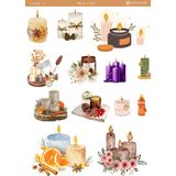 Miray Craft 1 Sayfa Mum Temalı 12*17 cm Sticker /scrapbook, Bullet Journal, Planlayıcı, Defter - CNDLE003