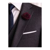 MİRAY FLOWERS HEDİYELİK Saten gül yaka iğnesi Bordo damat yaka çiçeği yaka gülü