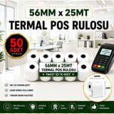 Miray Rulo 56X25 mt Termal Pos Rulosu (50 Adet) - Yüksek Kaliteli Yazarkasa Rulosu