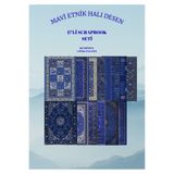 MirayDesign 17'Lİ OTANTİK MAVİ HALI DESENLİ A5 BOYUTUNDA YAPIŞKANLI SCRAPBOOK KAĞIT SETİ(ARAPÇA SABIR ŞÜKÜR DUA TEVEKKÜL YAZILI STİCKER HEDİYELİ)