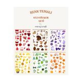 MirayDesign 6 Sayfa Renk Temalı 12*17 cm Sticker /Scrapbook, Bullet Journal, Planlayıcı, Defter İçin