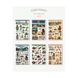 MirayDesign 6'lı Kamp Temalı Sticker Seti – 12x17 cm | Bullet Journal, Scrapbook, Ajanda ve Planlayıcı İçin Özel