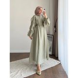 Miraydin Butik Kadın Kolu Fırfırlı Modal Elbise M2648 - Yeşil