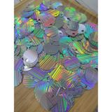 Mirayla Hobi 20 mm (2 cm) Hologram/yanardöner Pul Çanta, Supla, Patik Pulu 25 gr - 19 Gümüş Hologram