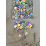 Mirayla Hobi 20 mm (2 cm) Hologram/yanardöner Pul Çanta, Supla, Patik Pulu 25 gr - 6 Gökkuşağı Gümüş