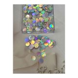 miraylahobi 20 mm (2 cm) Hologram/Yanardöner Pul Çanta, Supla, Patik Pulu 25 gr No:6 Gökkuşağı Gümüş