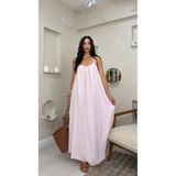 miraylawear LUNA PEMBE RENKLİ ASKILI SALAS KADIN MAXİ ELBİSE