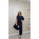 miraylawear VALENTİNA LACİVERT RENKLİ LUX ALT ÜST KADIN ŞALVAR TAKIM