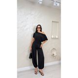 miraylawear VALENTİNA SİYAH RENKLİ LUX ALT ÜST KADIN ŞALVAR TAKIM