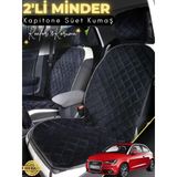 Mircem Audi A1 Uyumlu 2'Li Süet Oto Koltuk Minderi | Terletmez | Universal | Oto Aksesuar | A2 Siyah