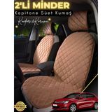 Mircem Citroen C4 Uyumlu 2'Li Süet Oto Koltuk Minderi | Terletmez | Universal | Oto Aksesuar | A1 Kahverengi