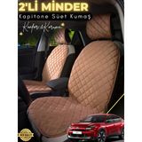 Mircem Citroen C4x Uyumlu 2'Li Süet Oto Koltuk Minderi | Terletmez | Universal | Oto Aksesuar | A1 Kahverengi