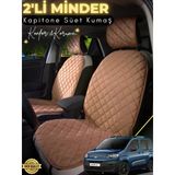 Mircem Fiat Doblo Uyumlu 2'Li Süet Oto Koltuk Minderi | Terletmez | Universal | Oto Koltuk Kılıfı | A1 Kahverengi