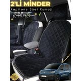 Mircem Fiat Doblo Uyumlu 2'Li Süet Oto Koltuk Minderi | Terletmez | Universal | Oto Koltuk Kılıfı | A2 Siyah